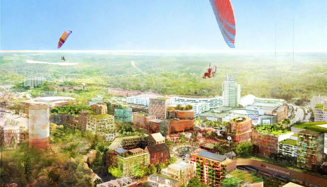 Mötesplats Nacka i Centrala Nacka. Illustration: Amanda Wahlén