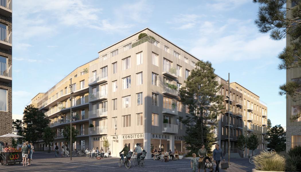 Kvarteret Rödalen byggs i populära Norrtälje Hamn.