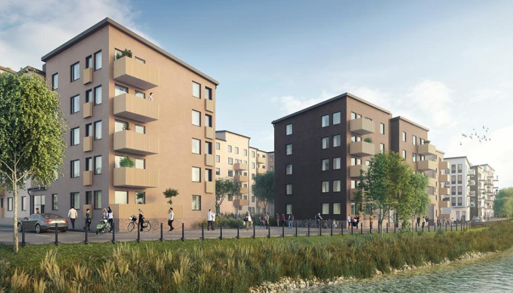 De nya kvarteren med hyreslägenheter är en del av omvandlingen av Bromstens industriområde till den nya stadsdelen Bromstensstaden.