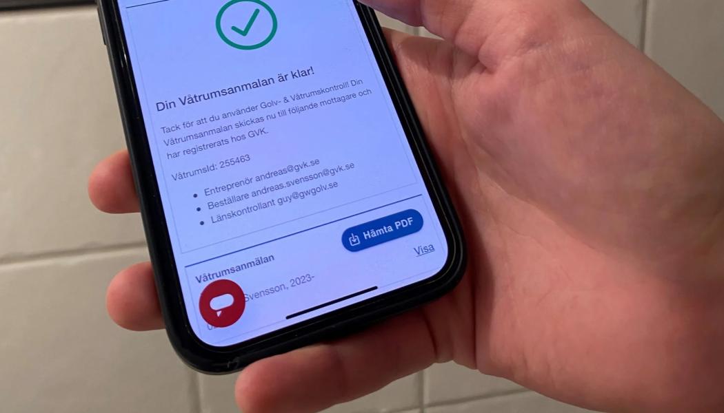 Genom att lämna våtrumsanmälan i tid bidrar de GVK-auktoriserade företagen till att upprätthålla konceptets unika kontrollverksamhet.