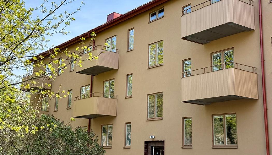 Änggården fasad. Foto: Familjebostäder 