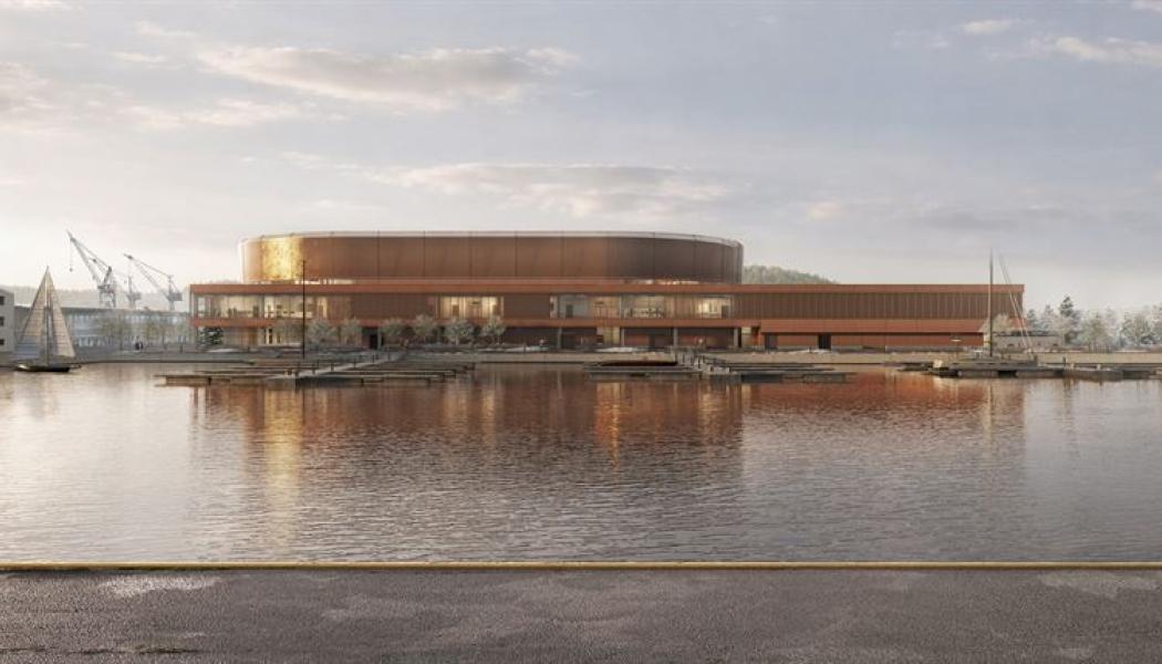 Arena Fredrikstad, en ishall och multiarena i staden.  Illustration: Vesterelva