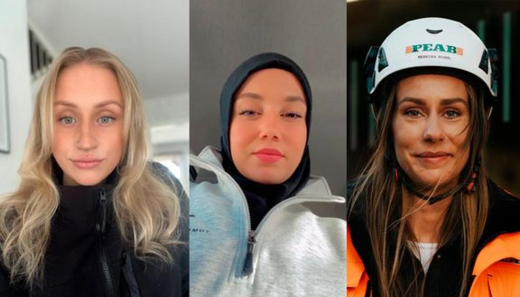 Finalisterna i Årets byggkvinna 2023. Från vänster Beatrice Andersson, Mariam Mohammedamin, Rebecka Romin. Foto: Byggföretagen