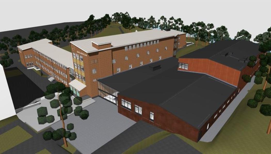 Särlaskolan Borås stad. Illustration: Liljewall