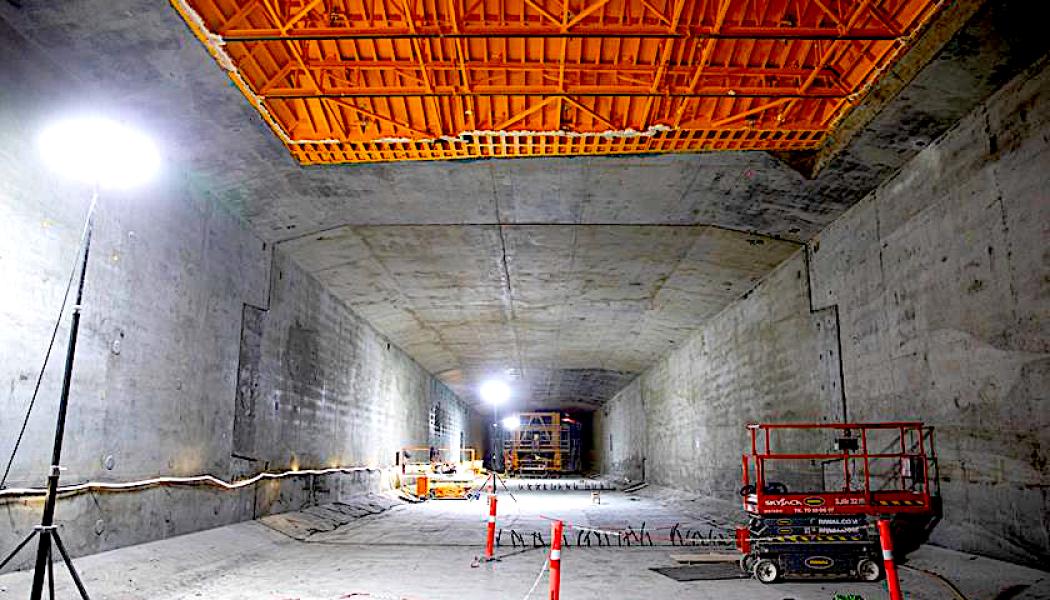 Fehmarnbält-tunneln tar form. Det nyligen färdigställda segmentet är 217 meter långt och delas upp i nio delar, så kallade sektioner. Foto: Fehmarnbält-tunnel-projektet (Femern Link Contractors (FLC))