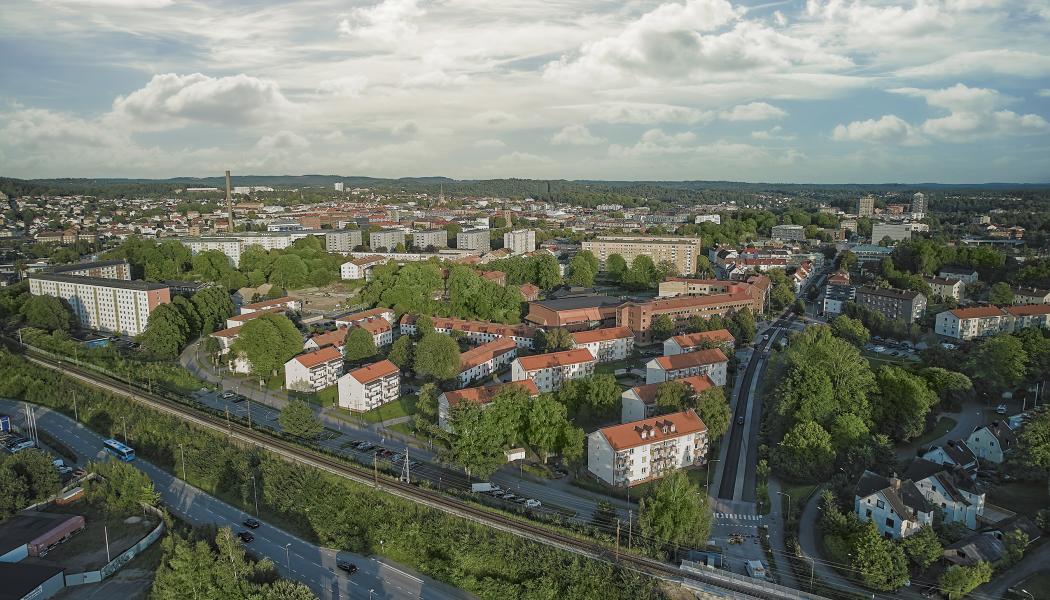 Översiktsbild över Norrby foto Bostäder i Borås 