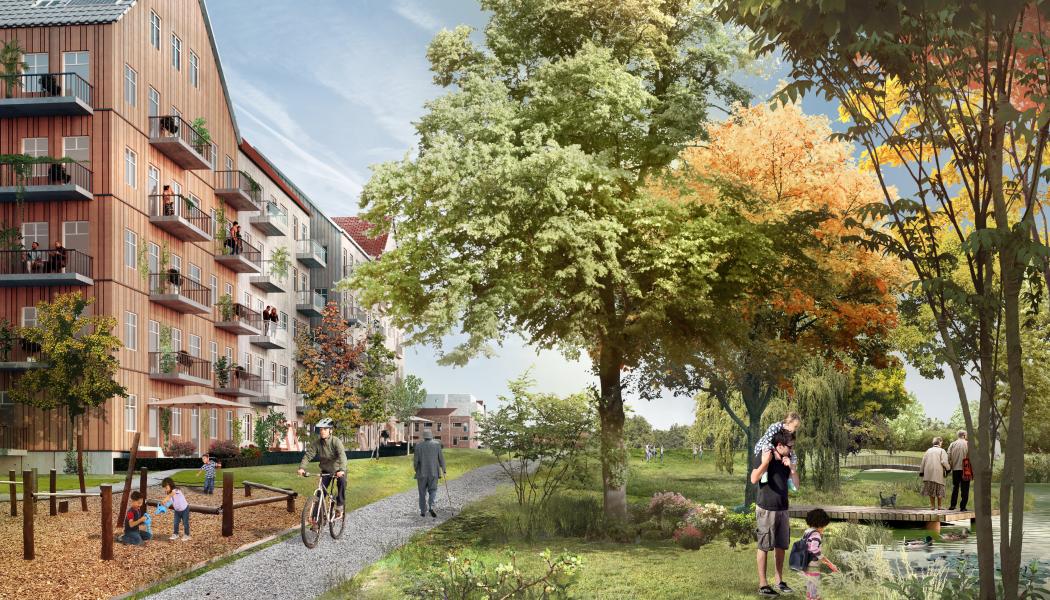 Östra Ramlösa - Lussebäcken - illustration Arkitektkontoret Warm in the Winter.
