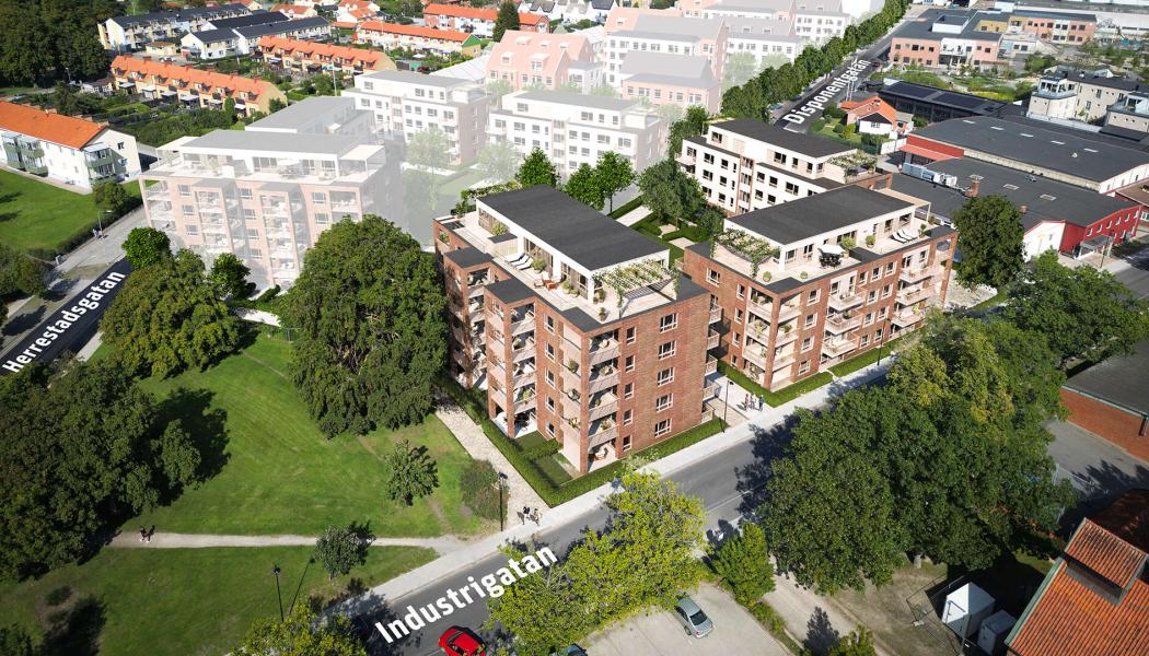 Bonum Brf Harmoni i Ystad. Pressbild: Riksbyggen