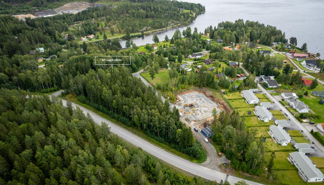 Brf Laggarudden i Ludvika - vy tomten mot city. Pressbild: Riksbyggen