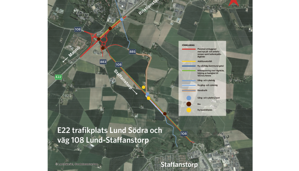 Peab bygger om E22:an i Lund Bild: Trafikverket