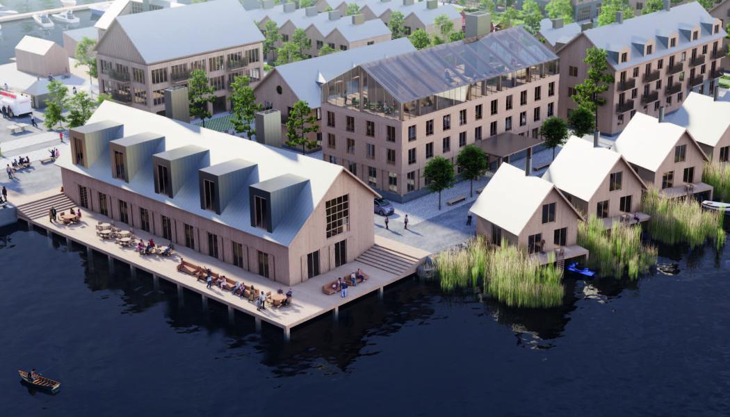 Visionen om Norra hamnen i Pietå. 
Visionsskisser: Forsgren Etzler / Kolbe Arkitektur / Outer Space Arkitekter