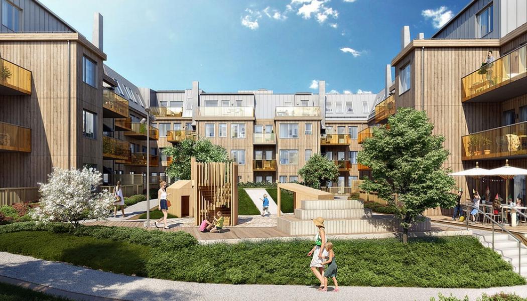 Flerbostadshus i trä - Lindbäcks Bygg. Foto: TMF