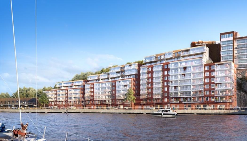 Kajhusen nedanför Telegrafberget med magnifik sjöutsikt på den södra stranden av inloppet till Stockholm. Bild: Ahlqvist & Almqvist Arkitekter.