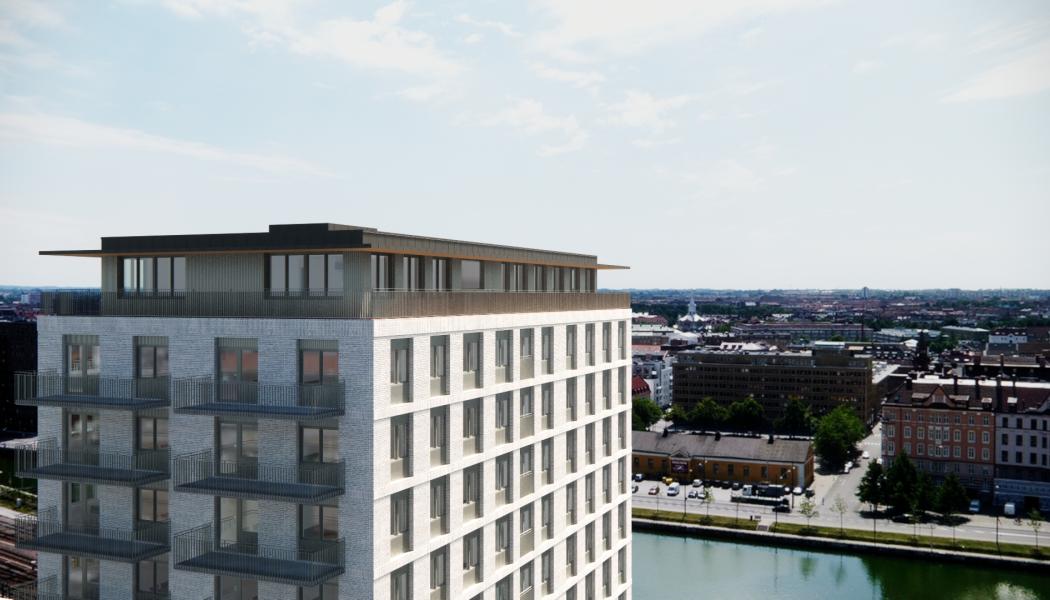 – Vi har velat ta vara på de unika kvaliteterna på platsen; närheten till både stad och hamn, Bangårdsterrassen och Carlsgatans boulevard och den fria utsikten över både Malmö och Öresund, säger Stefan Johansson, arkitekt på FOJAB. Illustration: FOJAB