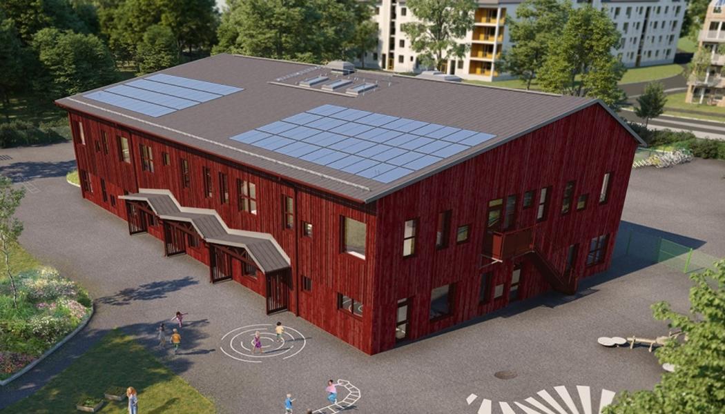 Illustration ny förskola i Grimslöv. Pressbild: Alvesta kommun
