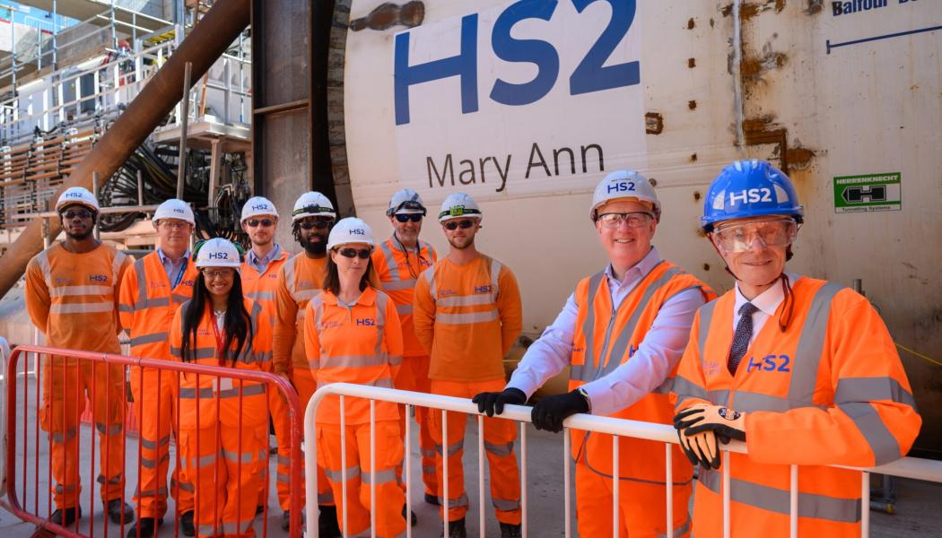 Tunnelborrmaskinen som användes för arbetet fick namnet Mary Ann, ett namn valt av lokalbefolkningen till minne av den brittiska författaren George Eliot, som föddes i regionen. Foto: HS2-projektet