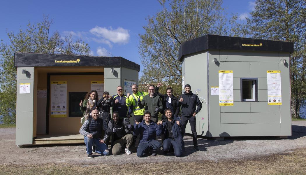 Ett av årets team i IceBox Challenge kommer från Linnéuniversitetet i Växjö och består av sex mastersstudenter från det internationella programmet Hållbar konstruktionsteknik. Foto: Team LNU/Simpson Strong-Tie