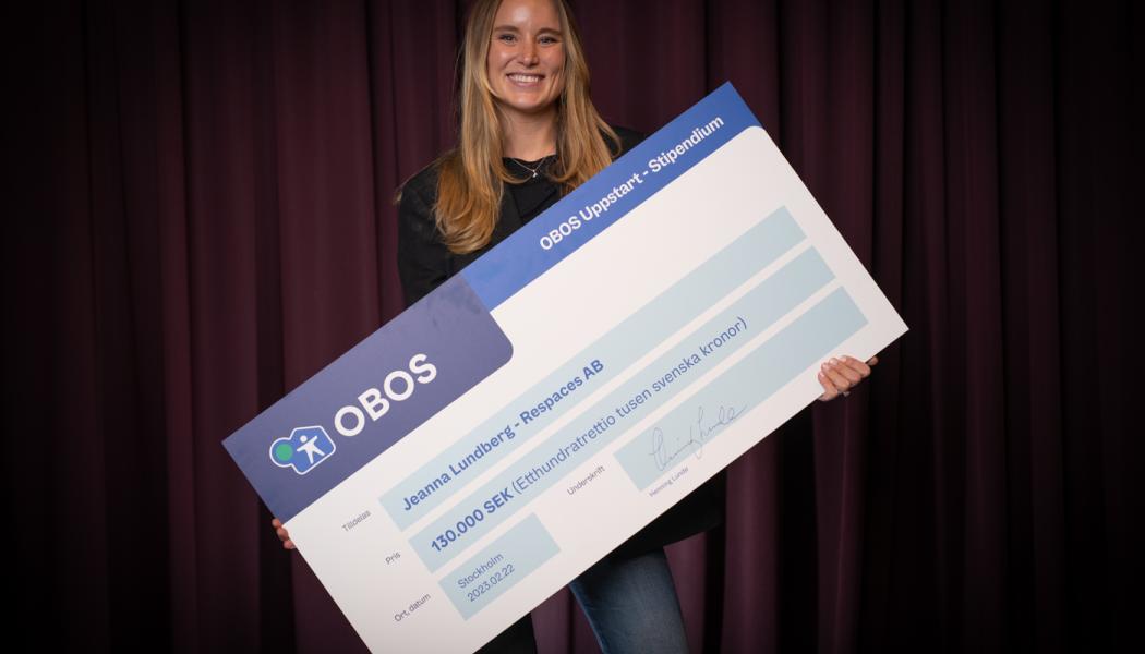 Jeanna Lundberg 130 000 kronor för vidareutveckling av sitt företag Respaces. Foto: OBOS