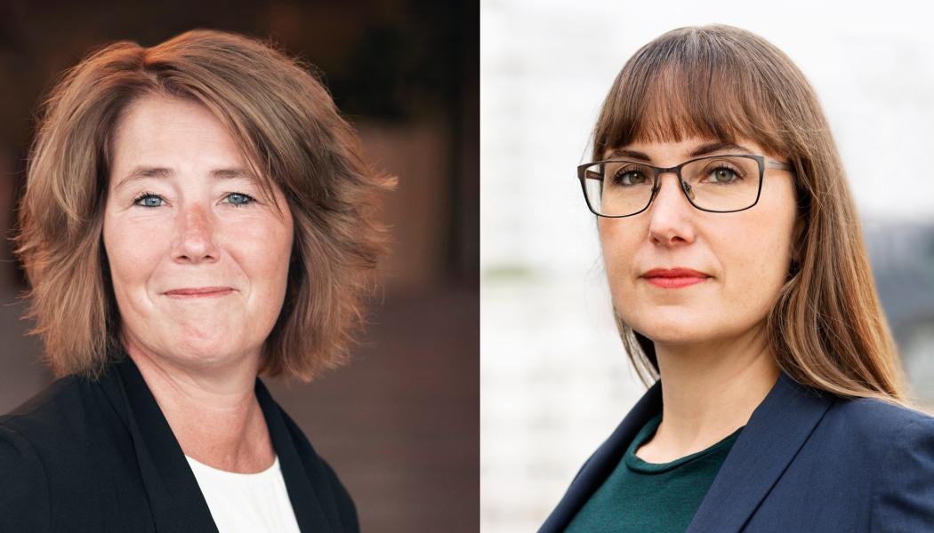 Johanna Frelin, vd på Riksbyggen och Johanna Bjurskog, bostadspolitisk expert på Riksbyggen.