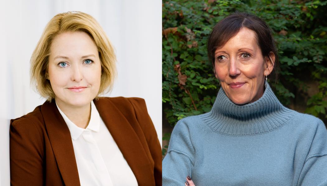 Kajsa Hessel, vd Svensk Byggtjänst och Maria Hernroth, hållbarhetschef Svensk Byggtjänst. Foto:  Juliana Wiklund (Kajsa Hessel) Tobias Sterner (Maria Hernroth)