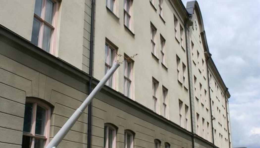 Kasernbyggnad vid Luftvärnsregementet, Lv6, i Halmstad. Pressbild: NCC