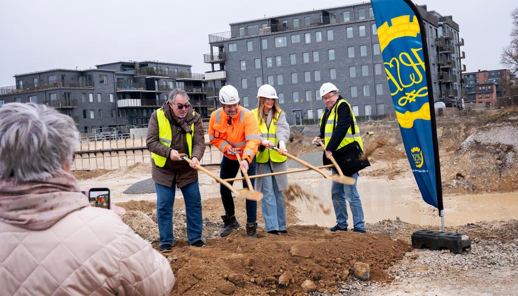 Första spadtaget HSB brf Krita.  Pressbild: HSB Malmö
