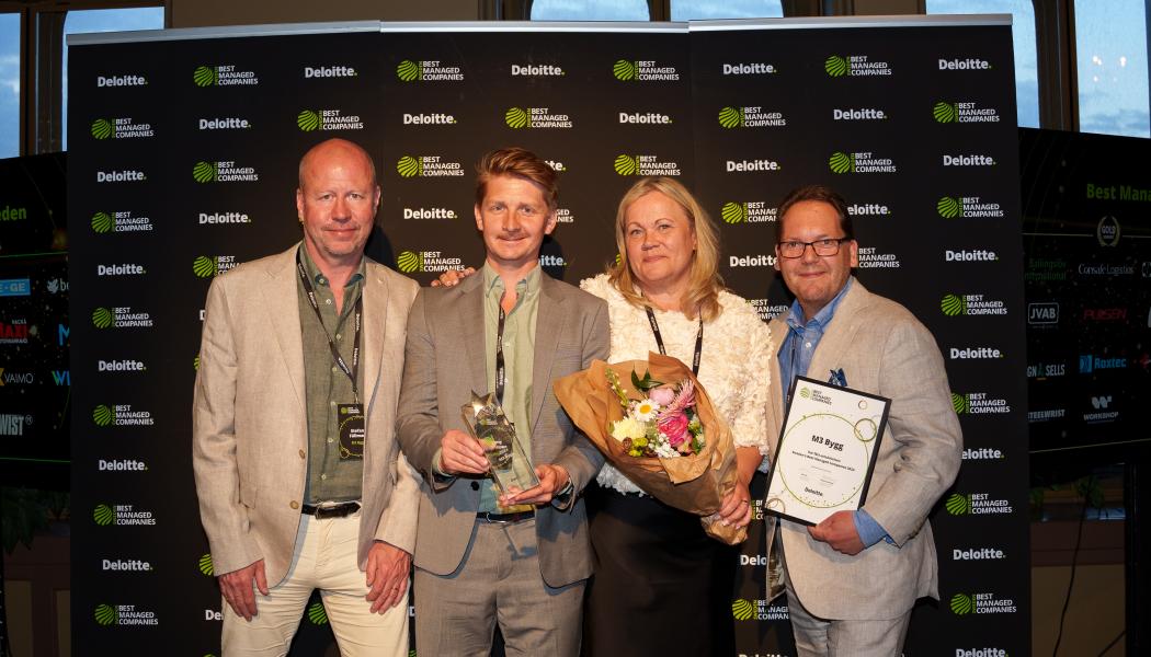 Byggföretaget i Stockholm M3 Bygg erhåller priset Sweden´s Best Managed Company för andra gången i rad. Foto: Rotunda Gruppen