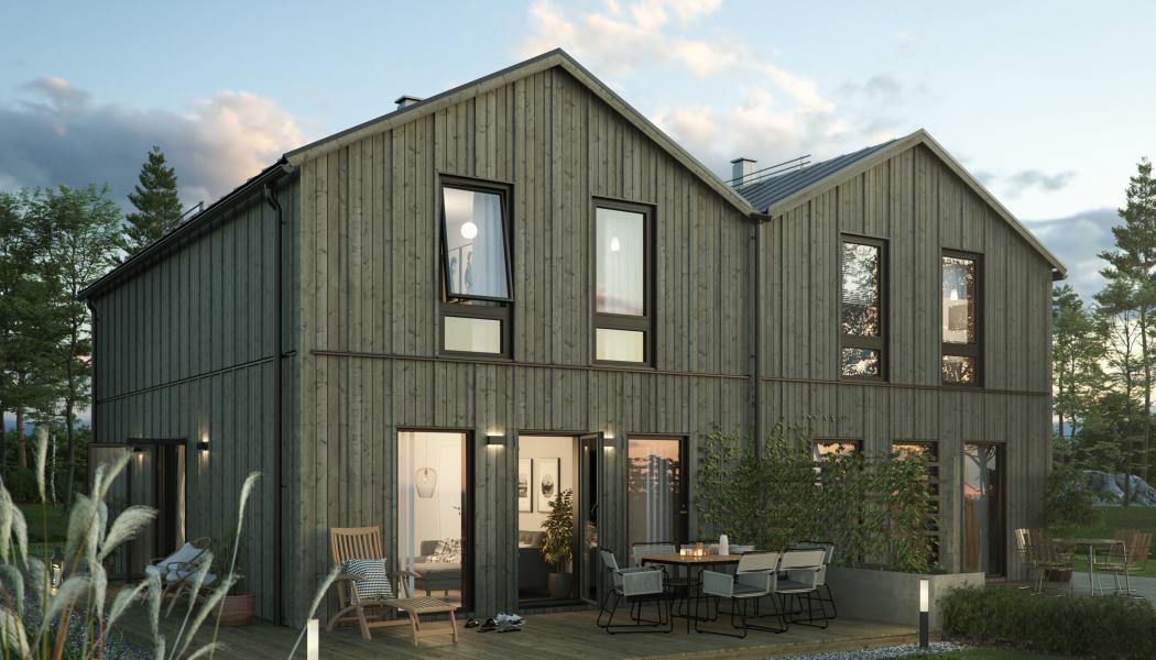 I Västerhejde, strax söder om Visby, kommer Ekeblad Bostad bygga 16 parhus i modern stil med anspelningar på den Gotländska arkitekturen. Foto; Ekeblad
