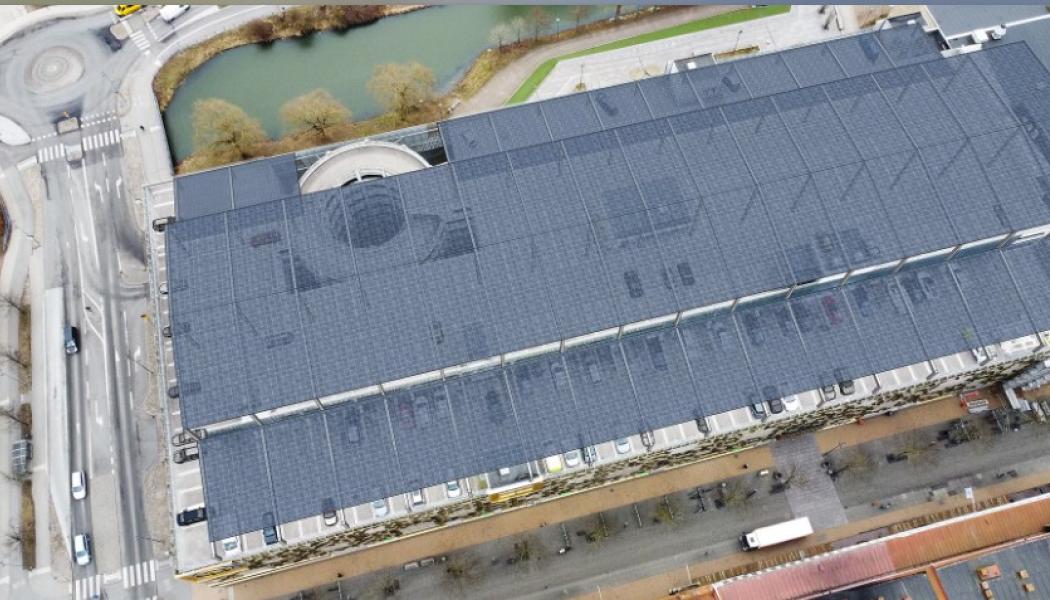 En av kommunens största solcellsanläggningar planeras på taket till citygallerian Boulevard i Kristianstad pressfoto via Mynewsdesk/ ABK upphovsrätt Galleria Boulevard AB