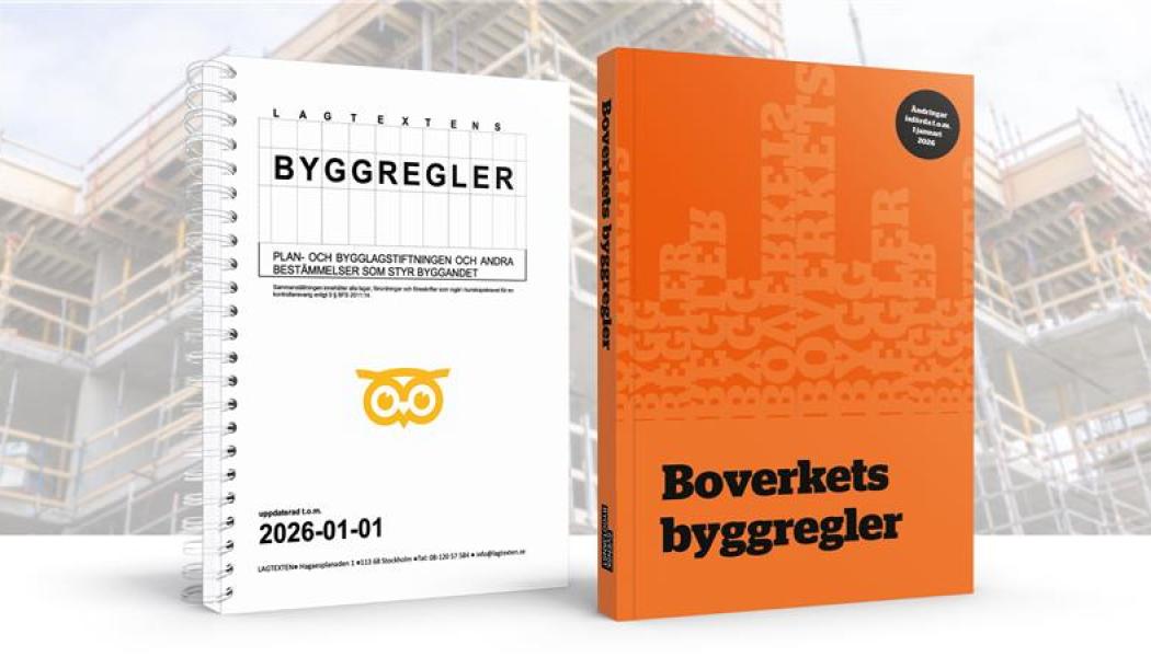 Böcker från Boverkets Byggregler. Pressbild: Svensk Byggtjänst