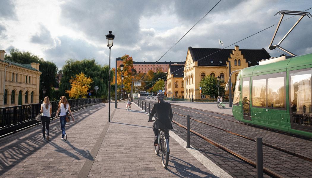 Hammarbygatan 13 nu Bohusgatan 47 i Uppsala. Visionsbild. Illustration: White arkitekter