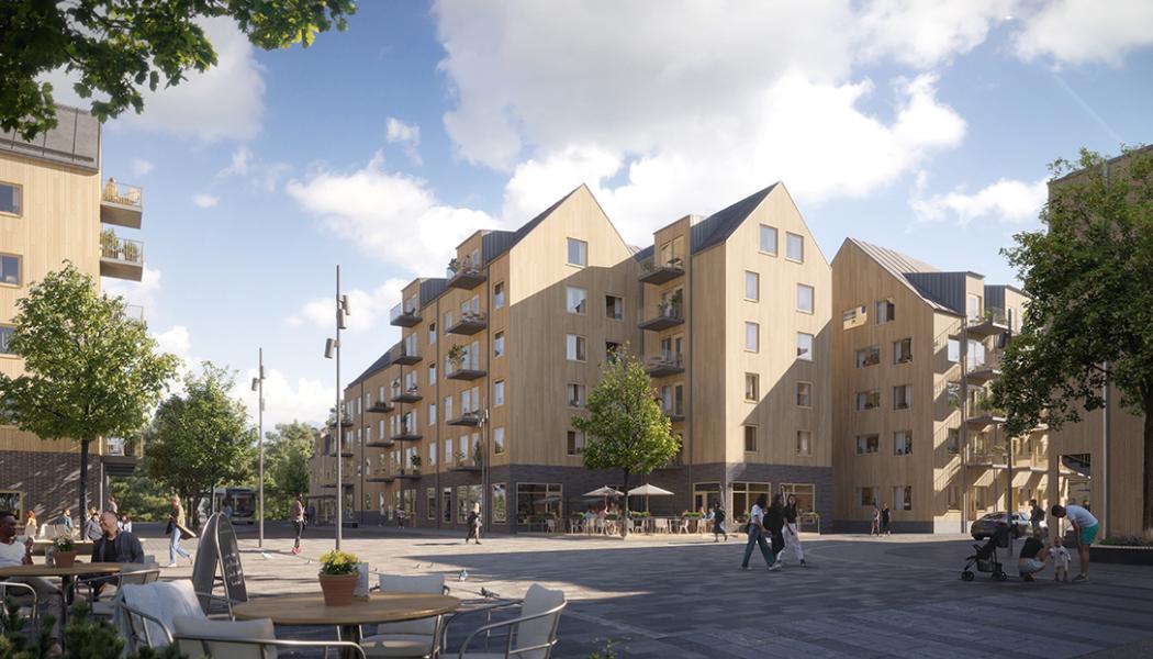 Öresjö Ängar Centrum. Foto: Magnolia Bostad