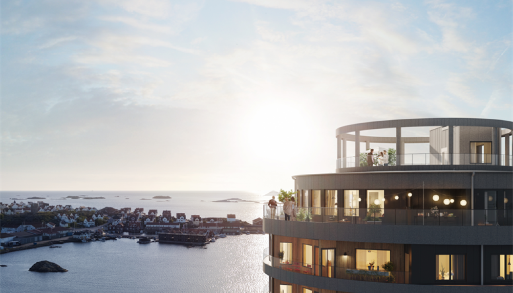 Peab Havtornet illustration över takterassen. Pressbild: Peab Projektutveckling