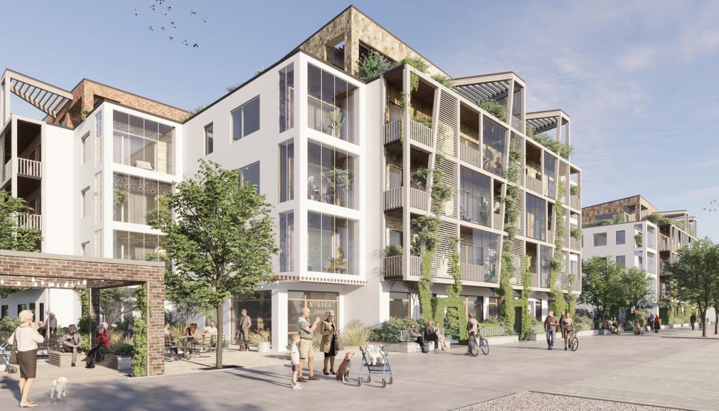 Fastigheten Najaden i Lund. Illustration: Riksbyggen