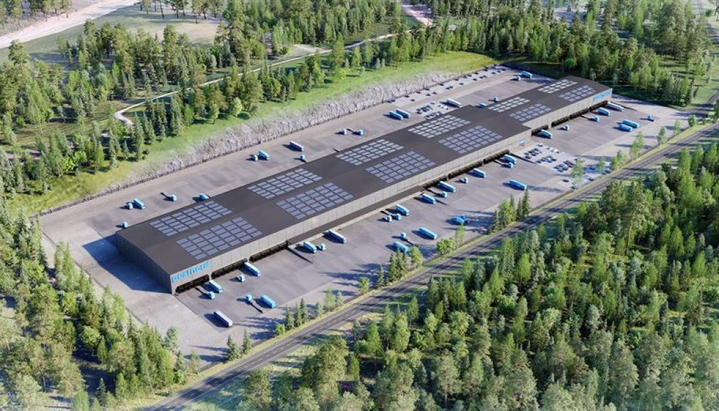 PostNord investerar 1,1 miljard kronor i en ny högteknologisk och hållbar terminal för paket- och pallhantering i småländska Vaggeryd, Jönköpings län.  Pressbild: PostNord Sverige