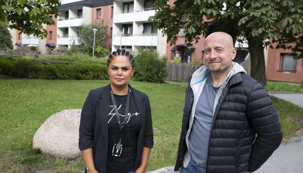 Projektchef Sunny Shariatmadari och projektledare Csaba Bergström, Järfällahus. Foto: Järfällahus