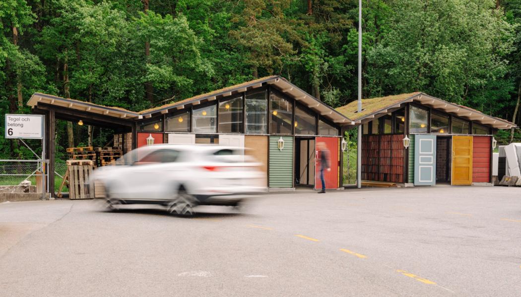 Återbrukshuset Paviljongen, Bråta återvinningscentral i Mölnlycke, Härryda Kommun Foto: Radar