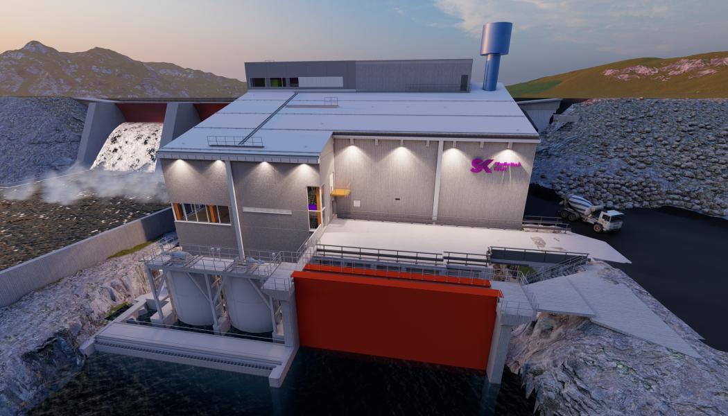 Visionsbild från Rengård vattenkraftverk. Bild: Norconsult