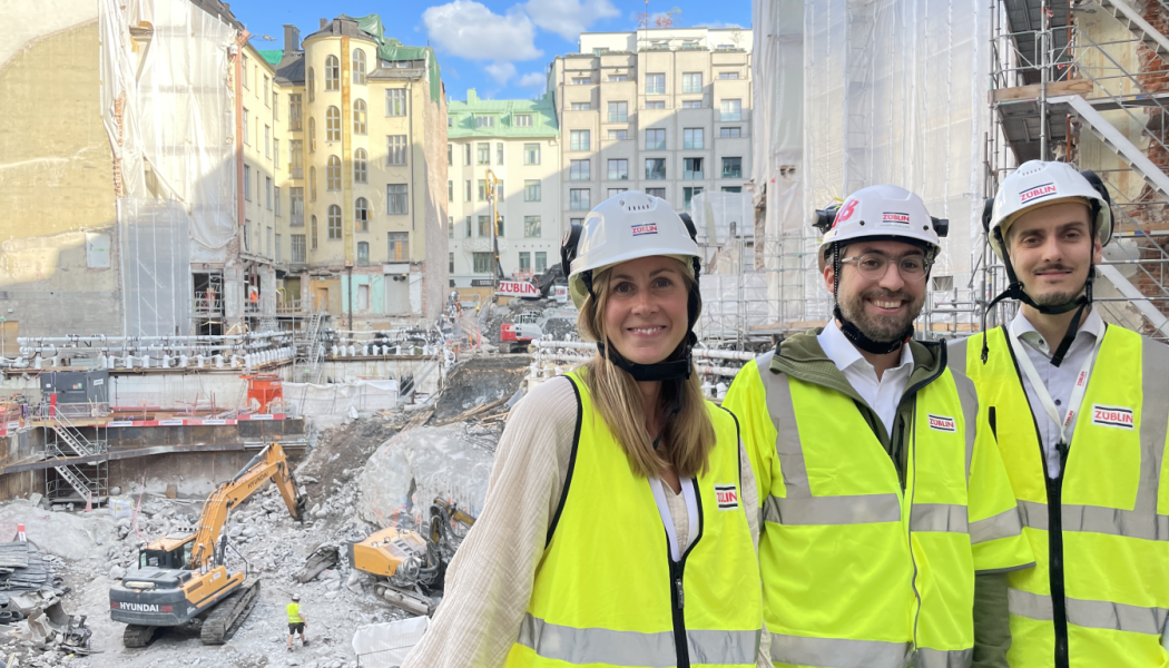 Från vänster Anna Lagergren, Christoph Haidenthaller och Robert Karlsson. Bildrättigheter: Züblin Scandinavia AB