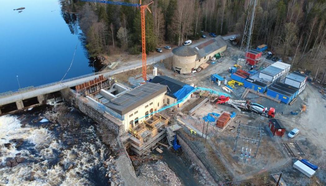 Rockesholms vattenkraftstation. Pressbild: NCC