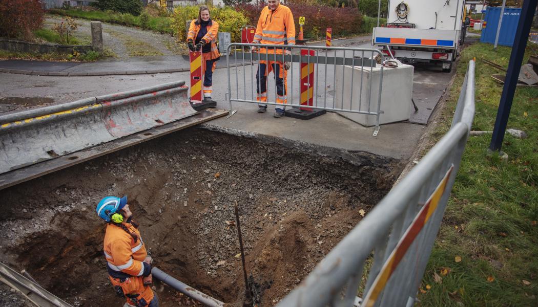 Schakt för dricksvattenledning. Foto: Lo Birgersson