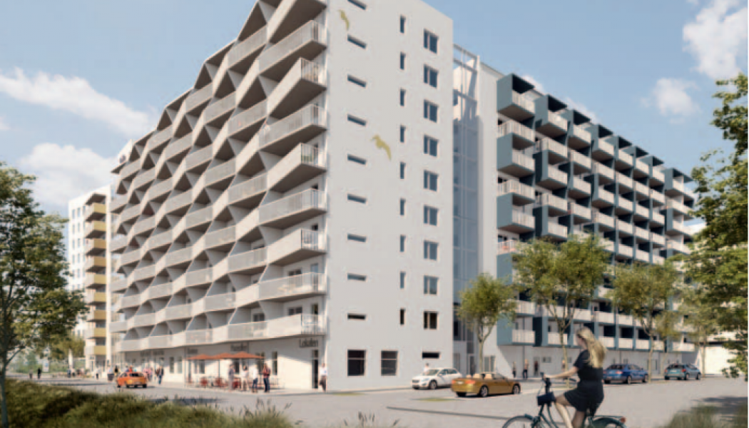 Kvarteret Tändstickan består av 162 hyresrätter och 220 bostadsrätter. Foto: Skanska