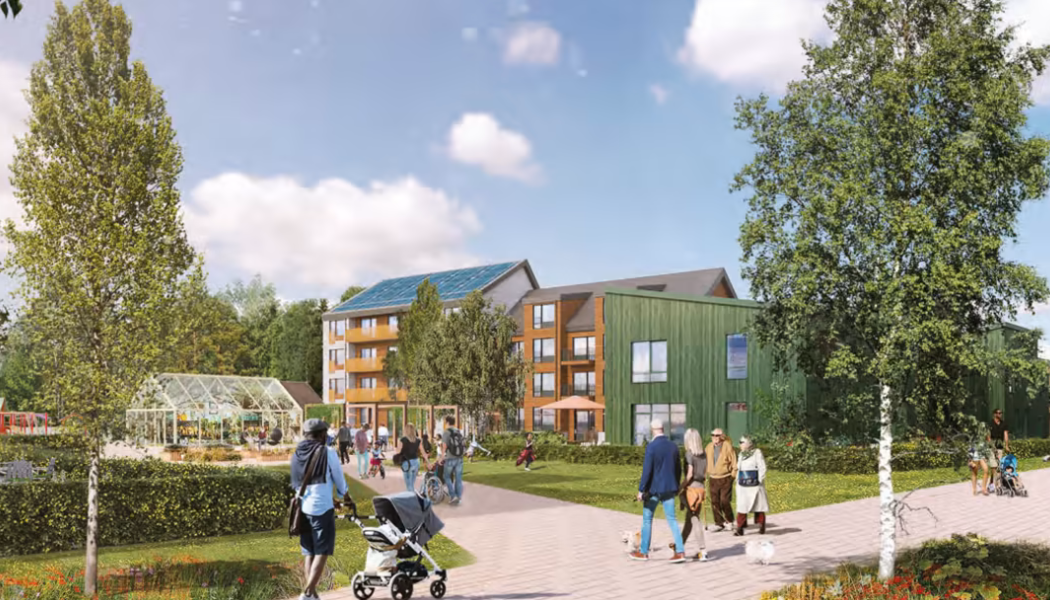 GretaBo planerar för cirka 150 bostadsrätter/hyresrätter i delområde C. Illustration: GretaBo