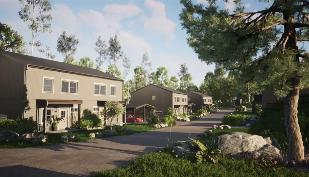 I Talldungen planeras för friliggande villor i ett plan och parhus i Brf-form. De första husen kommer stå klara i årsskiftet 2022/2023. Foto: Fastighetsbyrån