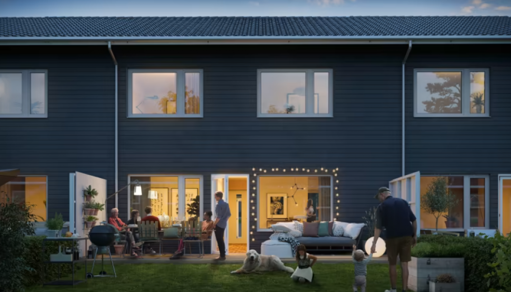En exempelbild för radhusen i Brf Hjortrongränd, Skellefteå. Foto: Riksbyggen