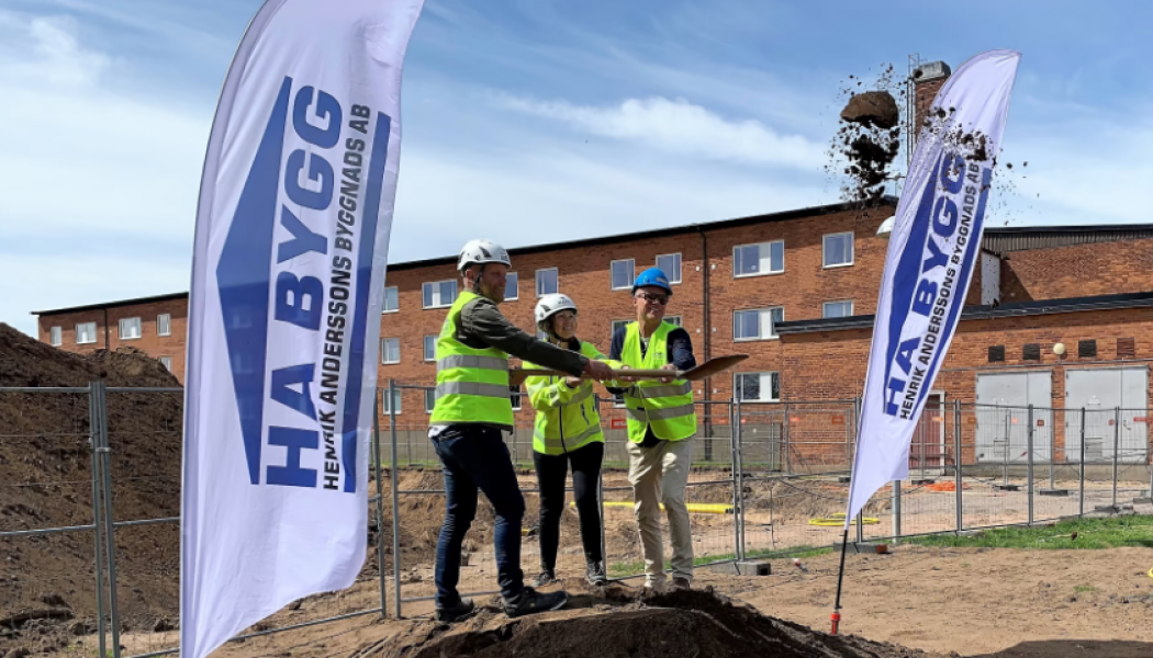 Mariastaden Projekt och HA Bygg har satt spaden i marken i Klippan! Foto: Ekeblad Bostad AB