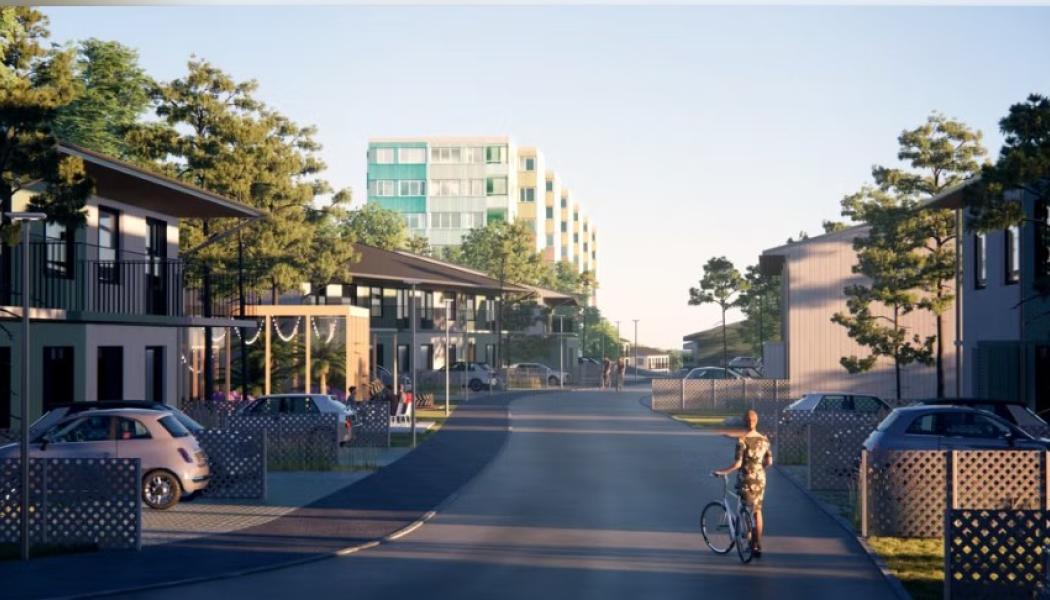 Visualisering av kommande radhus på Siriusgatan, Bergsjön pressfoto Egnahemsbolaget