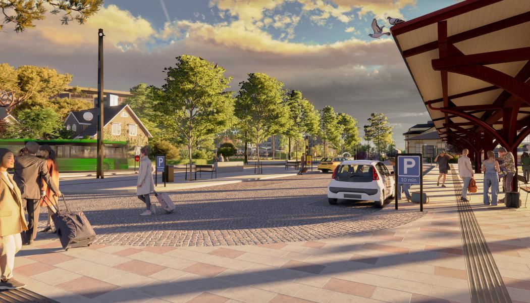 Stationstorget. Pressbild: Ängelholms kommun