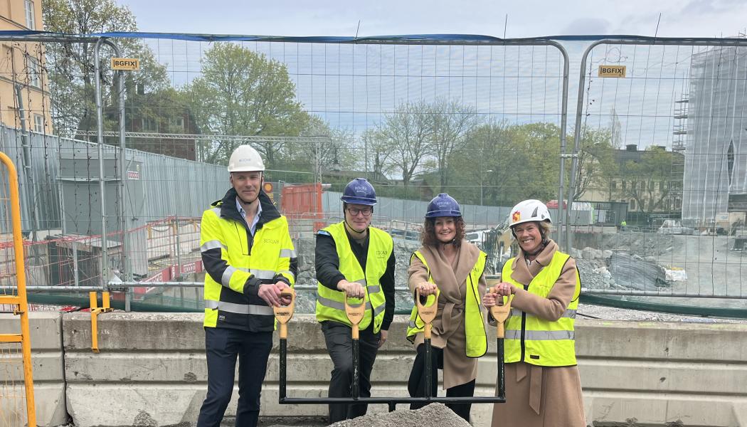 Första spadtaget för Tegelwik i Stockholm. Pressbild: ALFA Development