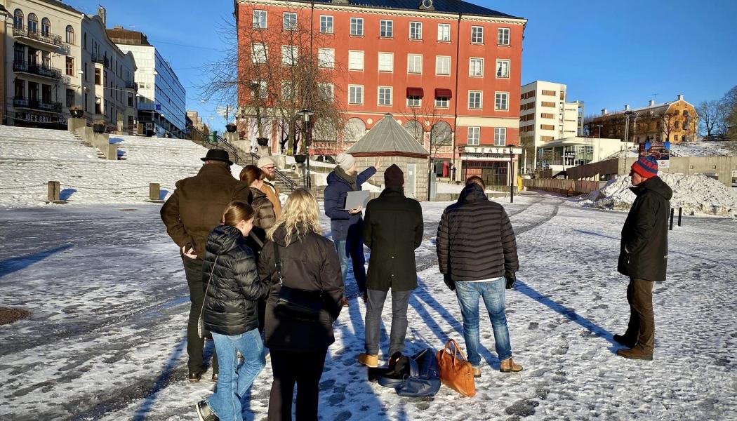 Sveriges Centrumutvecklare på plats vid Marenplan. Foto: Södertälje City